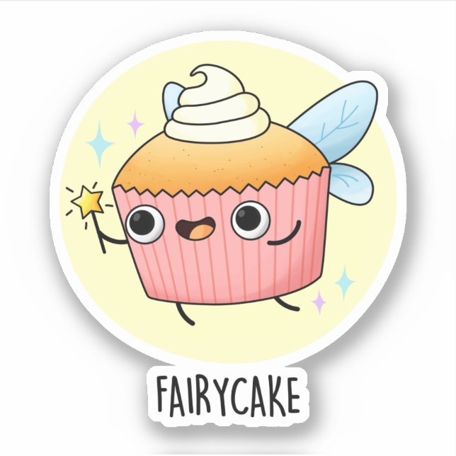 Sticker Fairy Cake Funny Cupcake Pun (Devant)