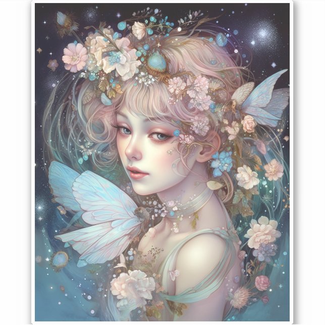 Sticker Fairy Girl'Imaginaire Art (Devant)