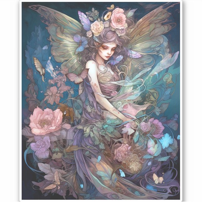 Sticker Fairy Woman Imaginaire Art (Devant)