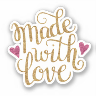 Sticker Fait avec l'autocollant d'amour