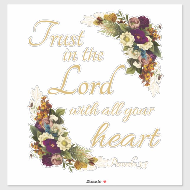 Sticker Faites confiance à l'Éternel avec tout votre coeur (Feuille)