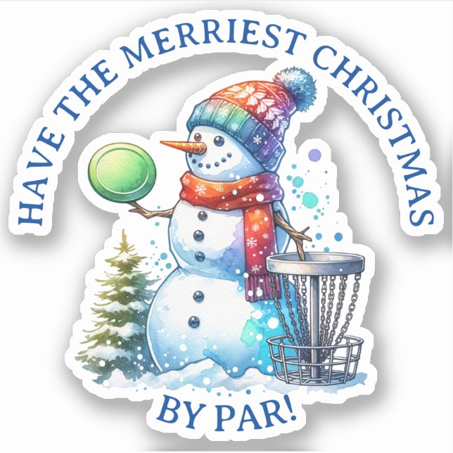 Sticker Faites le plus beau Noël par Par | Disk Golf (Devant)