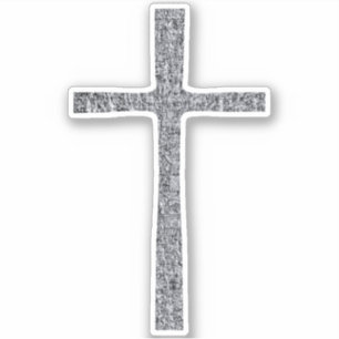 Sticker Faith Cross Silver