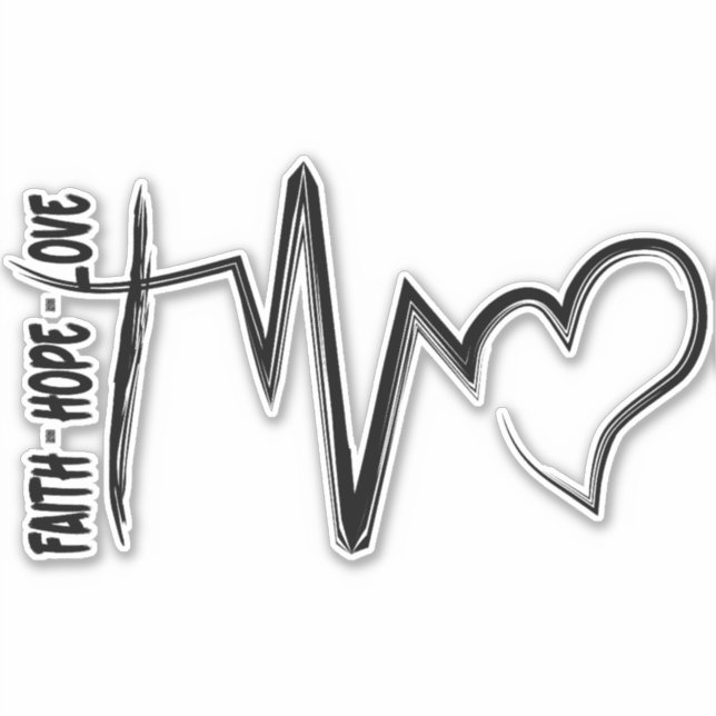 Sticker Faith Hope Love Christian (Devant)