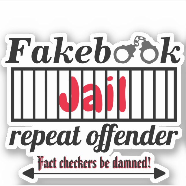 Sticker Fakebook Jail Répéter l'offensante Nouveauté Parod (Devant)