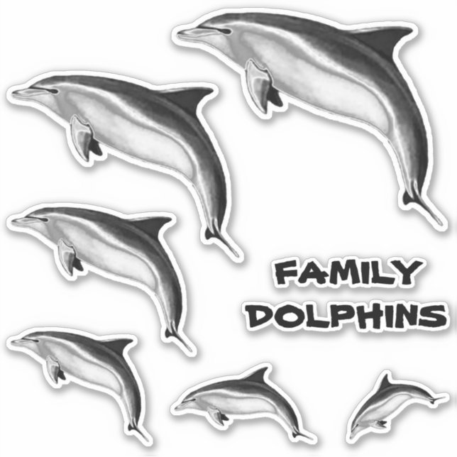 STICKER FAMILLE BOTTLENOSE DOLPHINS (Devant)