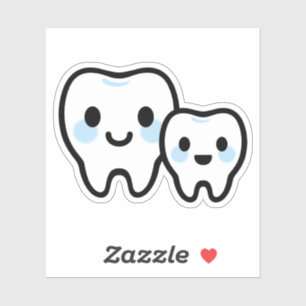 Sticker Famille de dents mignonne – Conception de parent e