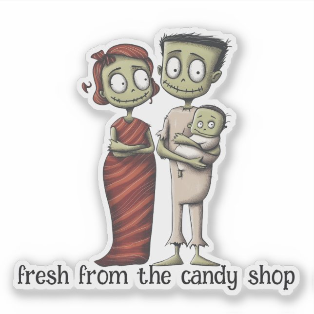 Sticker Famille de mignons monstres (Devant)