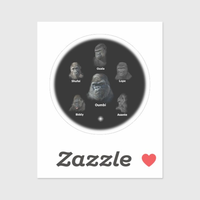 Sticker Famille Gorilla (Feuille)