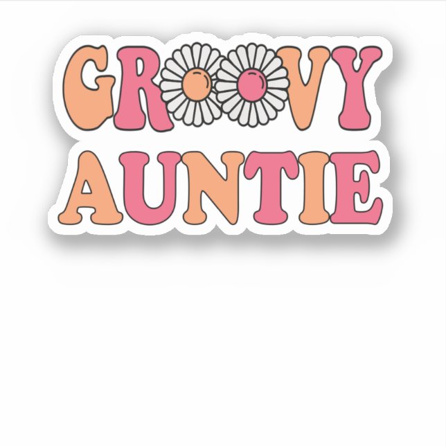 Sticker Famille Retro Super Tante Correspondante (Devant)