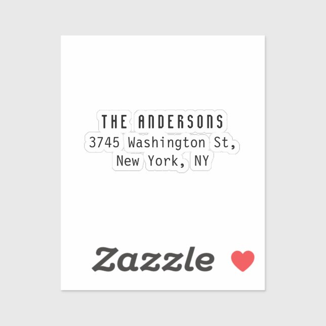 Sticker Family Name Modern Plain Professional Black White (Feuille)