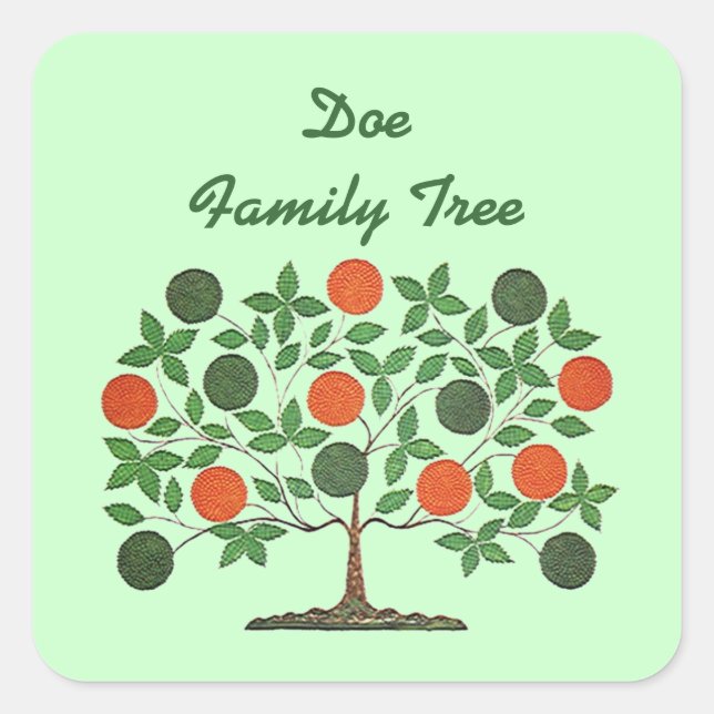 Sticker Family Tree Genealogy Scrapbooking Craft (Front)