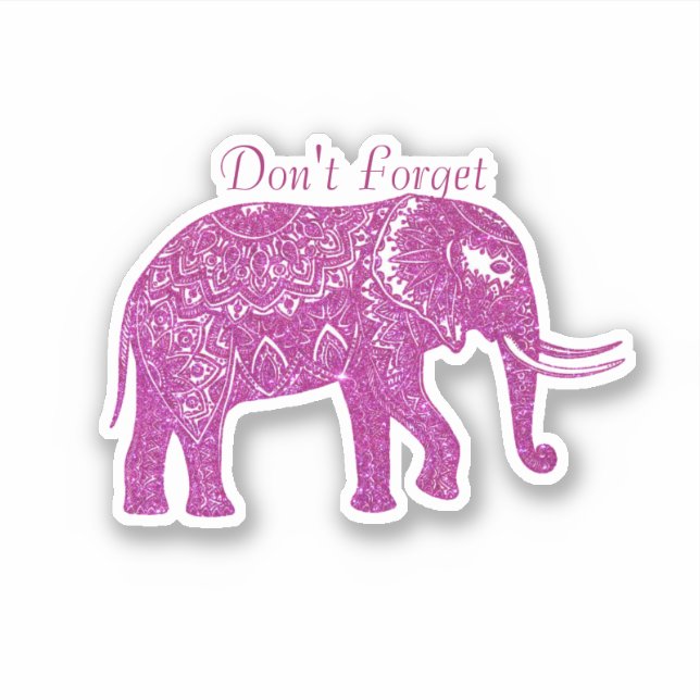 Sticker Fancy rose éléphant personnalisé (Devant)