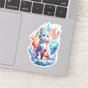 Sticker Fantaisie de cristal mignon design de chat