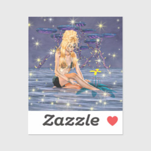 Sticker Fantaisie de Sirène Dorée
