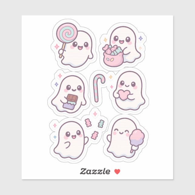 Sticker Fantasmes de bonbons mignons Pack d'autocollants K (Feuille)