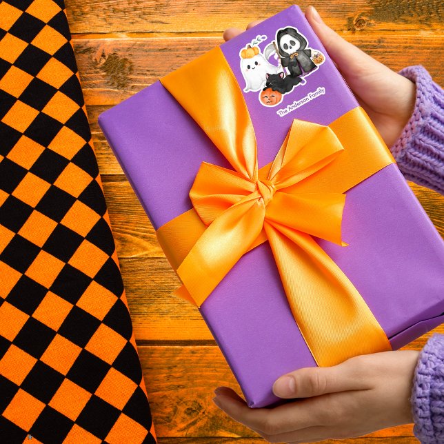 Sticker Fantôme Citrouille Grim Faucheuse mignonne Chat no (Créateur téléchargé)