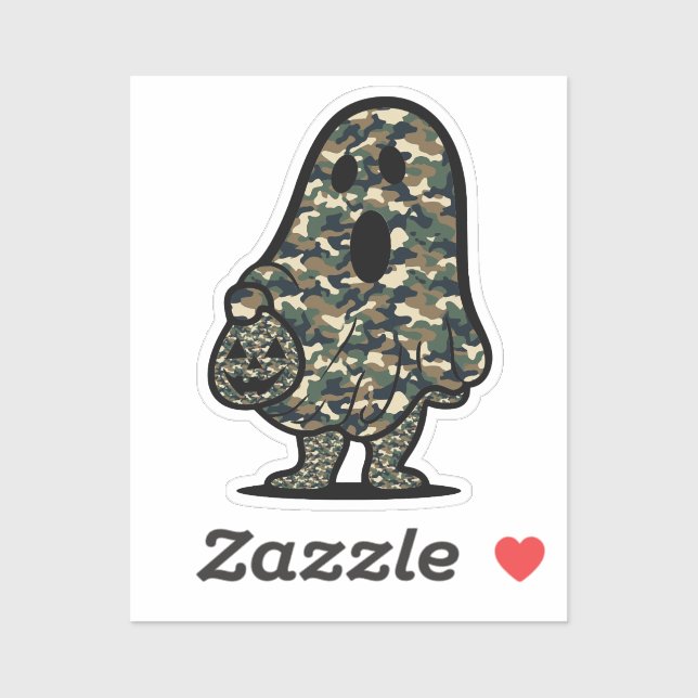 Sticker Fantôme de camouflage vert et Brown (Feuille)