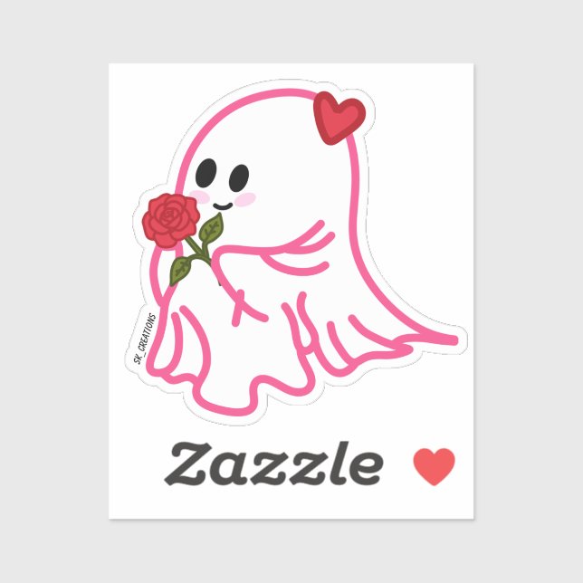 Sticker Fantôme de la Saint Valentin (Feuille)