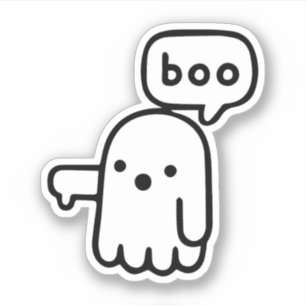 Sticker Fantôme Drôle De Désapprobation Boo !