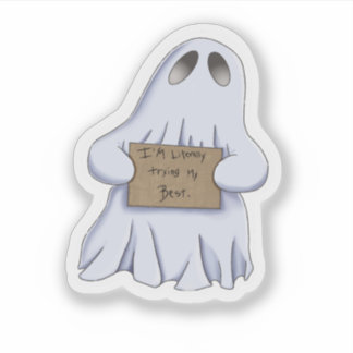Sticker Fantôme triste drôle
