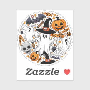 Sticker Fantômes Monstres mignons Éffrayants et Déplaisant