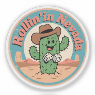 Sticker Far West rencontre Vegas_ Charme Vintage Cactus Ne