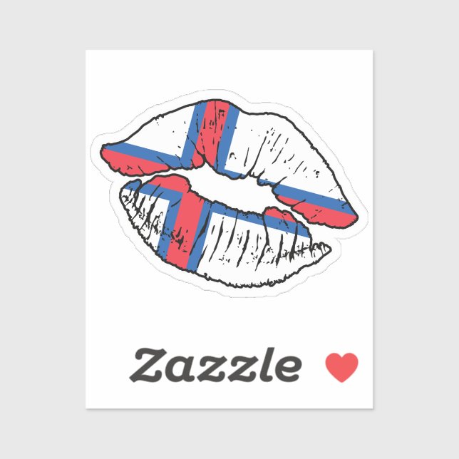 Sticker Faroe Islands Faroes Lipstick Lover Drapeau (Feuille)