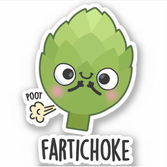 Sticker Fartichoke Funny Farting Artichoke Pun (Devant)