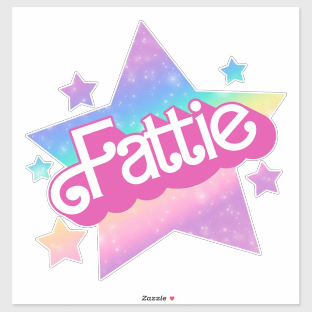 Sticker Fattie Plus Size Rainbow Retro 90's Nostalgia Star (Feuille)