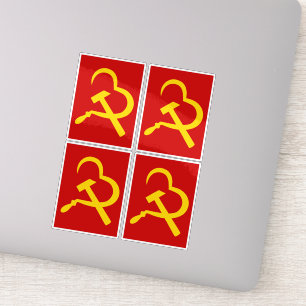 Sticker Faucille Et Marteau, Cœur, Amour, Communisme