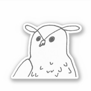 Sticker Faune dessinée à la main Oiseau Oiseau Chouette Ai