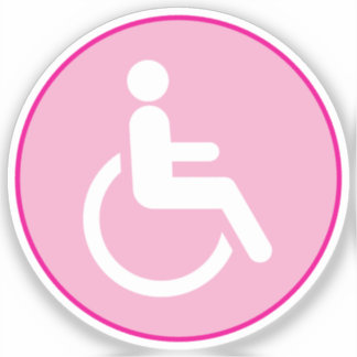 Sticker Fauteuil roulant rose – Sensibilisation à l'access