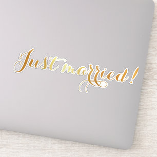 Sticker Faux-golden juste marié