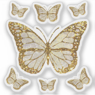Sticker faux papillons de parties scintillant