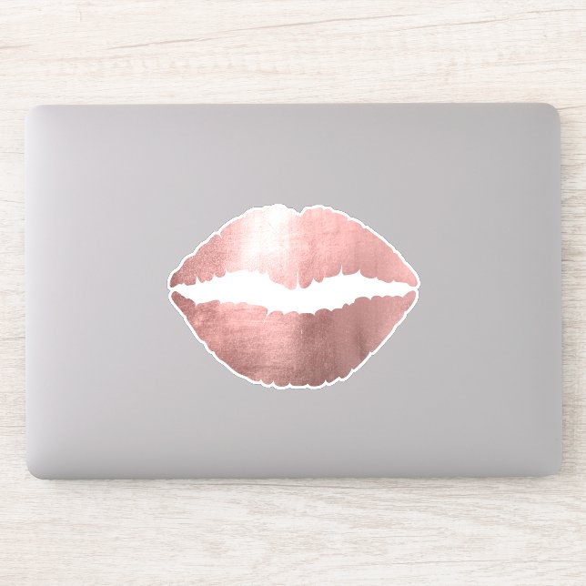 Sticker Faux Rose Gold Ombre Foil Lipstick Kiss (Ordinateur)
