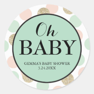 Sticker Faveur baby shower Party, Neutre Genre