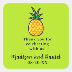 Sticker Faveur Tropicale Mariage d'ananas
