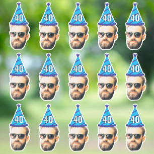 Sticker Faveurs d'anniversaire personnalisées avec visage 