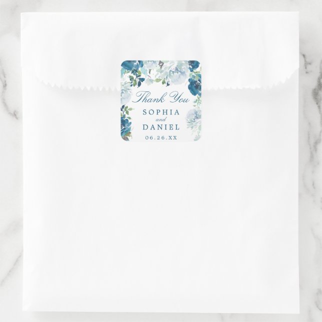 Sticker Favor de mariage de minuit fleuris (Sac)