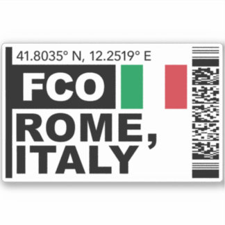 Sticker FCO Rome Boarding Pass - Italy Travel