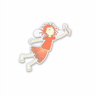 Sticker Fée avec cheveux rouges