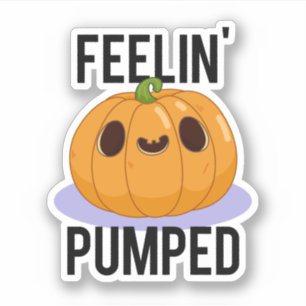 Sticker Feelin Pumped Funny Citrouille Pun