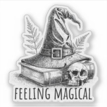 Feeling Magical Witches Spell Book and Skull
