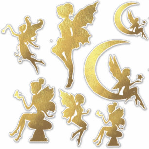 Sticker Fées Silhouette Or