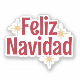 Sticker Feliz Navidad Espagnol Joyeux Noël Etoiles