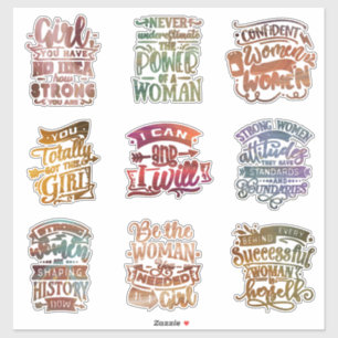 Sticker Feministe Forte Femme Motivationnelle Main Lettrée