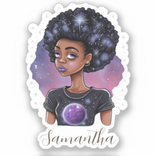 Sticker Femme Afro Élégante
