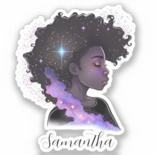Sticker Femme Afro-étincelante