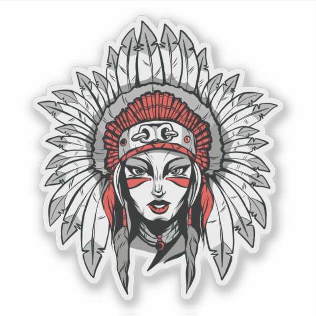 Sticker Femme avec le chapeau (Devant)